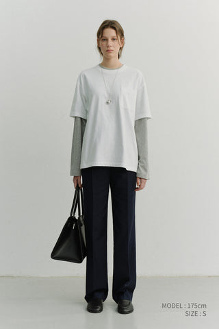 STRAIGHT SLACKS NAVY
