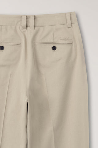 DOUBLE PLEATED CHINO SLACKS BEIGE