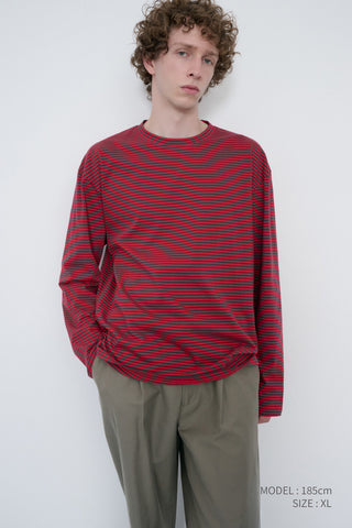 UNISEX MUTED STRIPED T-SHIRT RED