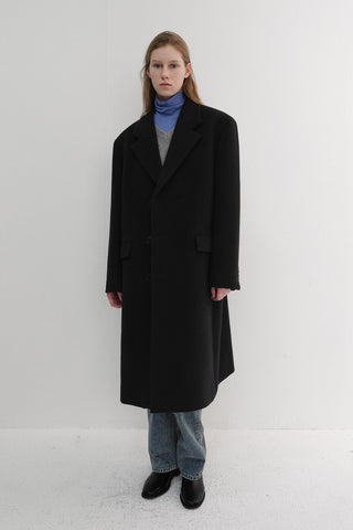 UNISEX BOXY TAILORED COAT BLACK