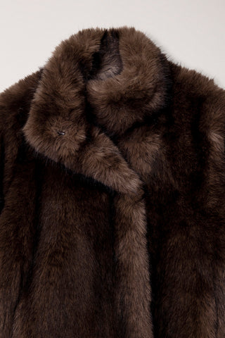 HALF FUR JACKET BROWN