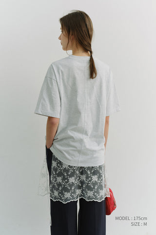 UNISEX LOOSE T-SHIRT LIGHT MELANGE GREY