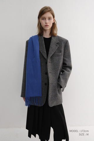 UNISEX 3 BUTTON WOOL BLAZER GREY