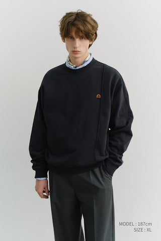 UNISEX DUNST LOGO CREASE SWEATSHIRT FRENCH NAVY