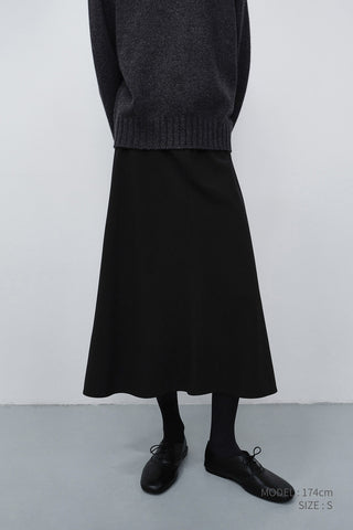 FLUID LONG SKIRT BLACK