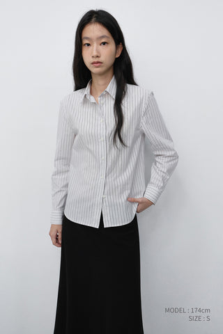 ESSENTIAL SLIM STRIPED SHIRT GREY STRIPE