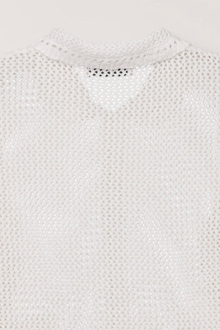 CROCHET COLLARED CARDIGAN IVORY