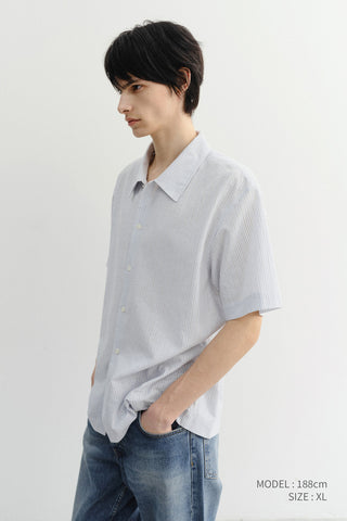 UNISEX HOLIDAY STRIPED SHIRT SOFT BLUE STRIPE