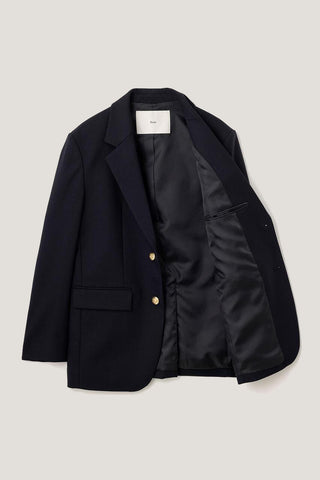 UNISEX 2 BUTTON WOOL BLAZER NAVY