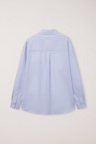 UNISEX CLASSIC STRIPED BD OVERSHIRT BLUE