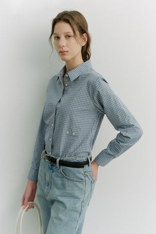 2-WAY ESSENTIAL CHECKED SHIRT BLUE CHECK