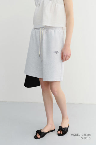 UNISEX LOGO SWEAT SHORTS LIGHT MELANGE GREY