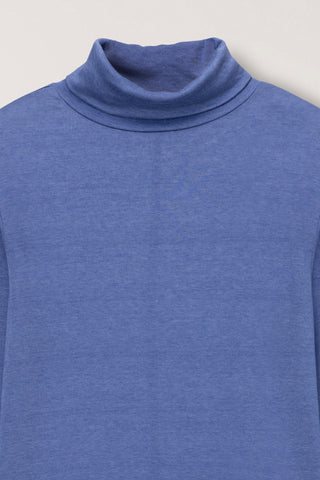 ESSENTIAL ROLL NECK TOP BLUE