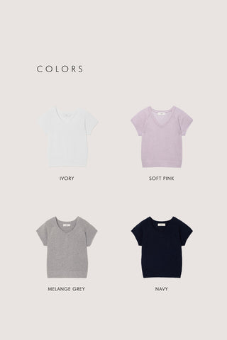 SUMMER LINEN V-NECK KNIT IVORY