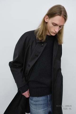 UNISEX H-LINE WOOL MAC COAT BROWN CHECK