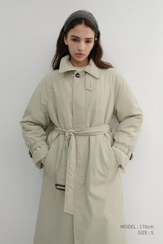 UNISEX PADDED BALMACAAN COAT SOFT BEIGE