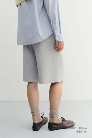 UNISEX LOGO SWEAT SHORTS MELANGE GREY