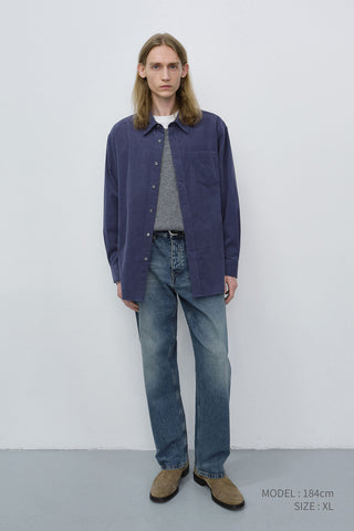 UNISEX CORDUROY SHIRT WASHED BLUE