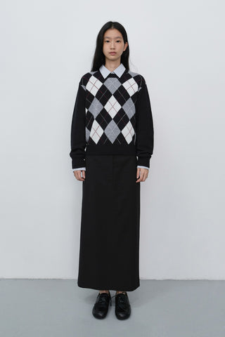 H-LINE LONG SKIRT BLACK