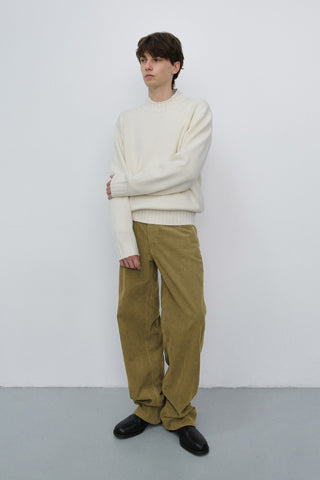90S WIDE CORDUROY JEANS OLIVE GREEN