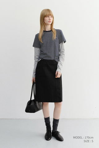 90S MIDI SKIRT BLACK