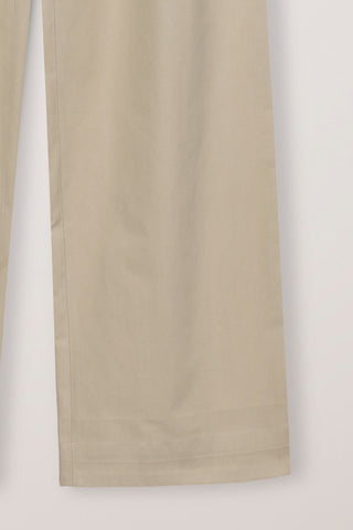 SUMMER DOUBLE PLEATED CHINO SLACKS BEIGE