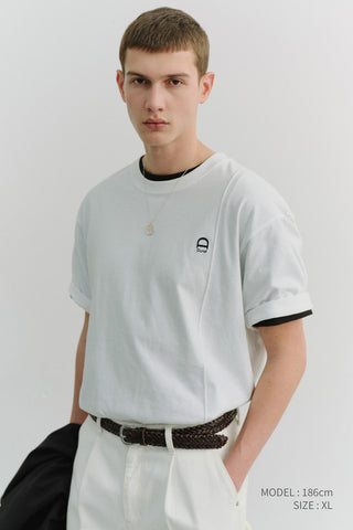 UNISEX LOGO CREASE T-SHIRT WHITE