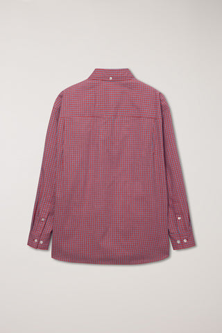 UNISEX OVERSIZED BD CHECKED SHIRT RED CHECK