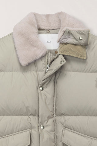 UNISEX COLLARED GOOSE DOWN JACKET BEIGE