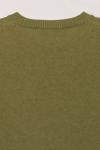 HALF SLEEVE KNIT TOP OLIVE GREEN