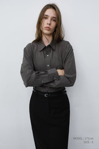 UNISEX REFINED COTTON SHIRT MUSHROOM