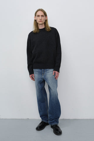 UNISEX CHUNKY ROLL NECK SWEATER CHARCOAL GREY