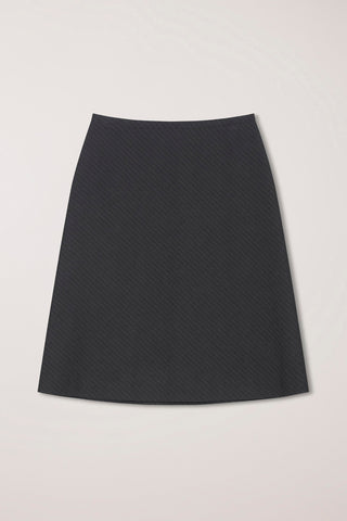 BIAS MIDI STRIPED SKIRT CHARCOAL GREY STRIPE