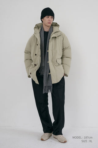 UNISEX GOOSE DOWN PARKA JACKET SOFT KHAKI