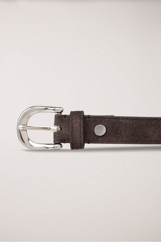 D-BUCKLE SUEDE BELT ESPRESSO