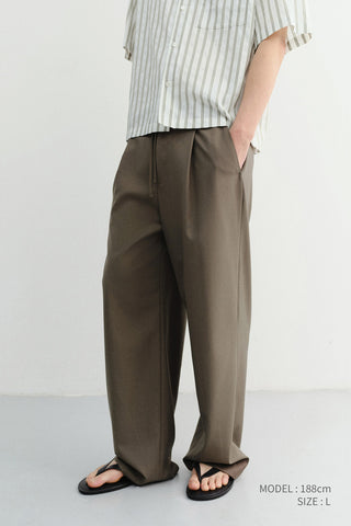 LOUNGE WOOL SLACKS KHAKI