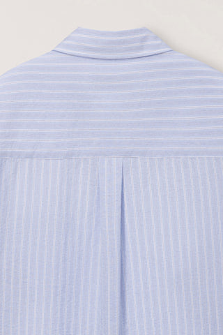 UNISEX CLASSIC STRIPED BD OVERSHIRT BLUE