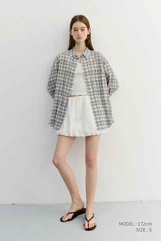 UNISEX SEERSUCKER BD SHIRT SOFT GREEN CHECK