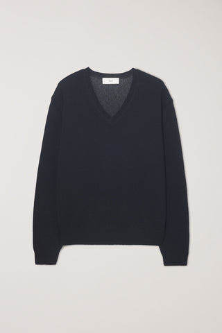 UNISEX CASHMERE V-NECK SWEATER BLACK