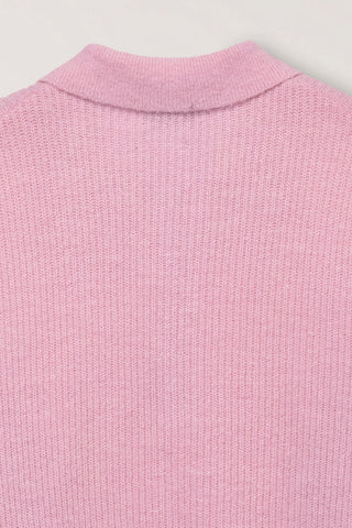 UNISEX HAIRY COLLARED SWEATER SOFT PINK