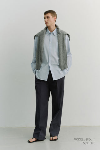 UNISEX OVERSIZED BD STRIPED SHIRT BLUE GREY STRIPE