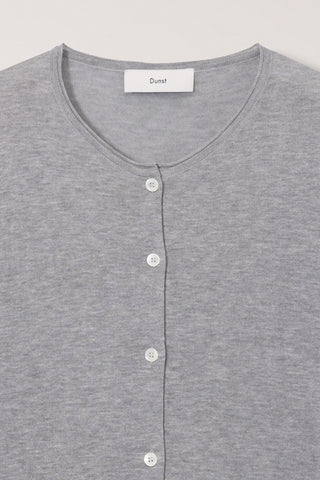 SUMMER ESSENTIAL CREWNECK CARDIGAN MELANGE GREY