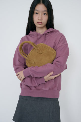 SUEDE BOSTON TOTE BAG CAMEL