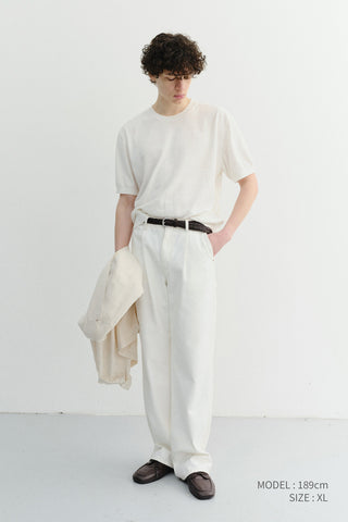 UNISEX LINEN CREWNECK KNIT WHITE