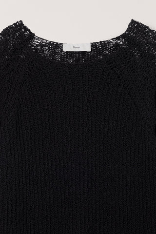 CROCHET CREWNECK KNIT BLACK