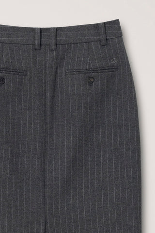 H-LINE LONG SKIRT GREY STRIPE