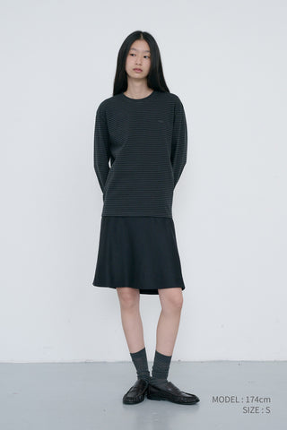 UNISEX MUTED STRIPED T-SHIRT CHARCOAL