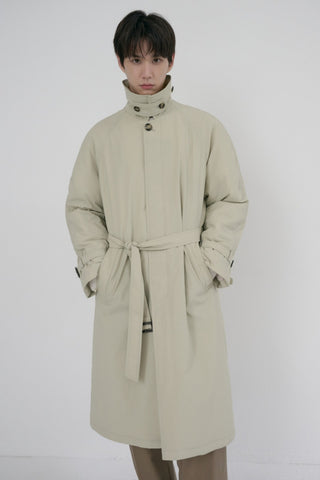 UNISEX PADDED BALMACAAN COAT SOFT BEIGE