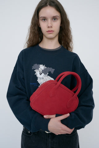 SUEDE BOSTON TOTE BAG RED