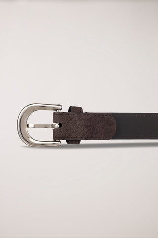 D-BUCKLE SUEDE BELT ESPRESSO